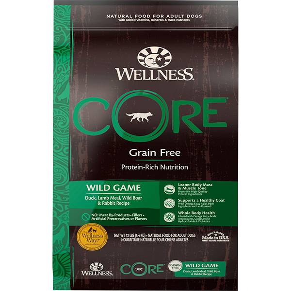 <b>Wellness Core</b> Grain-Free Wild Game Duck, Turkey, Boar & Rabbit Recipe Dry Dog Food