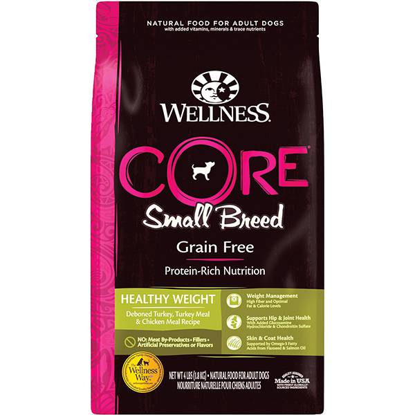 <b>Wellness Core</b> Grain-Free Original Dry Food For Dogs - Small Breed Healthy Weight -Turkey & Chicken Recipe