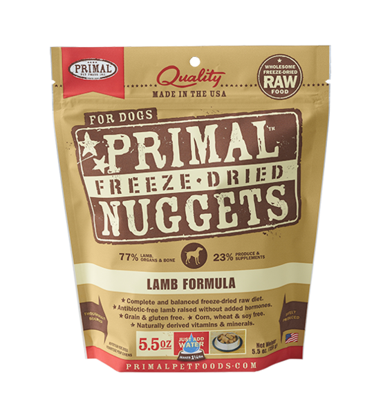 <b>Primal</b> Freeze Dried Nuggets Grain Free Lamb Formula Dog Food <br></br>