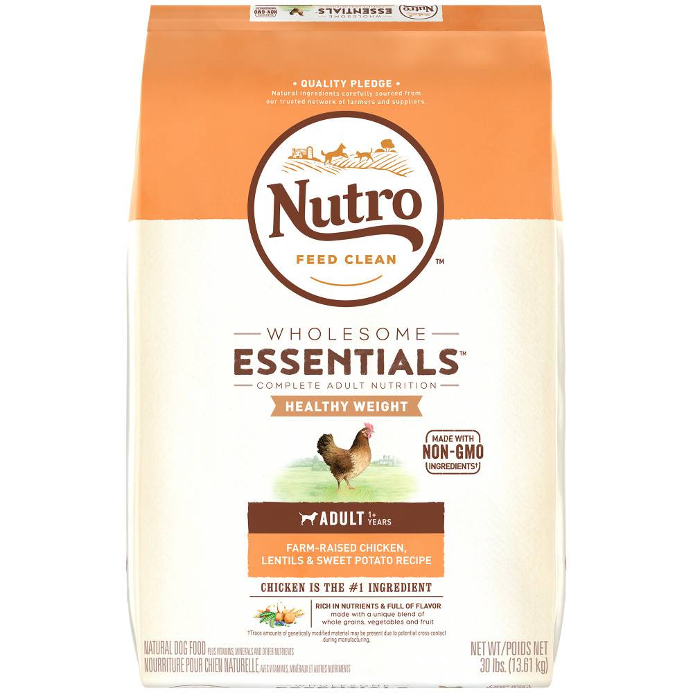 Nutro Wholesome Essentials Healthy Weight Adult Farm-Raised Chicken, Lentils & Sweet Potato Dry Dog Food
