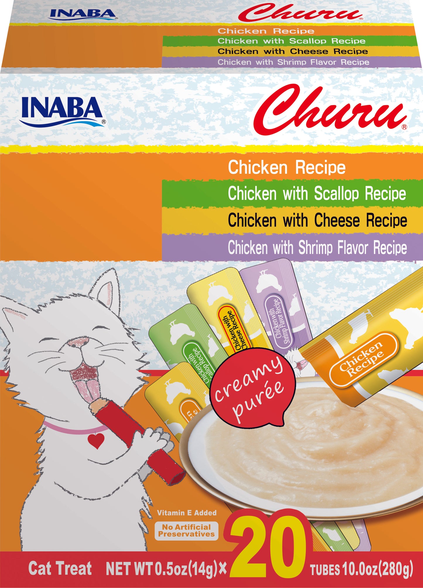 Inaba Churu Chicken Puree Variety Box 20 Tubes