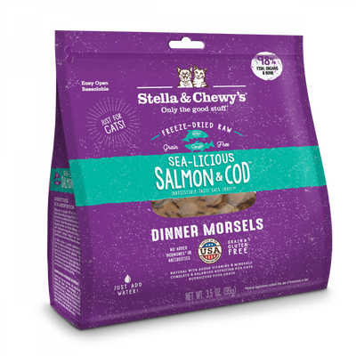 Stella & Chewy's Sea-Licious Salmon & Cod Dinner Morsels Grain Free Freeze Dried Raw Cat Food