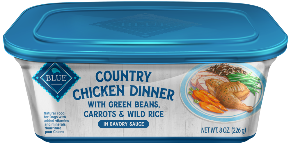 Blue Buffalo Country Chicken Dinner with Green Beans, Carrots and Wild Rice Dog Food Tray
