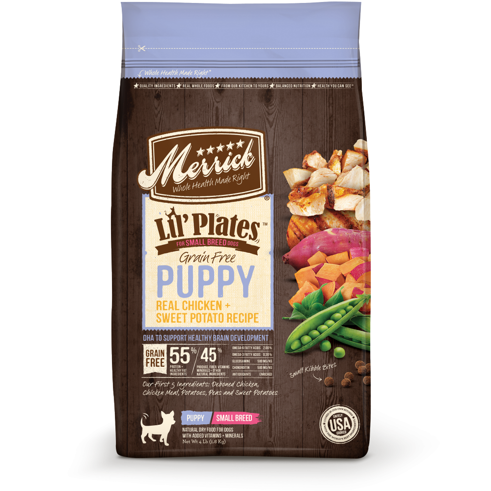 Merrick Lil' Plates Grain Free Puppy Small Breed Real Chicken and Sweet Potato Recipe Dry Dog Food