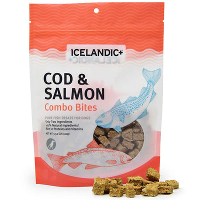 Icelandic+ Cod & Salmon Combo Bites Fish Dog Treat 3.52-oz Bag