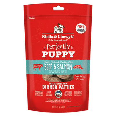 Stella & Chewy's Perfectly Puppy Freeze Dried Raw Beef and Salmon Dinner Patties Grain Free Dog Food