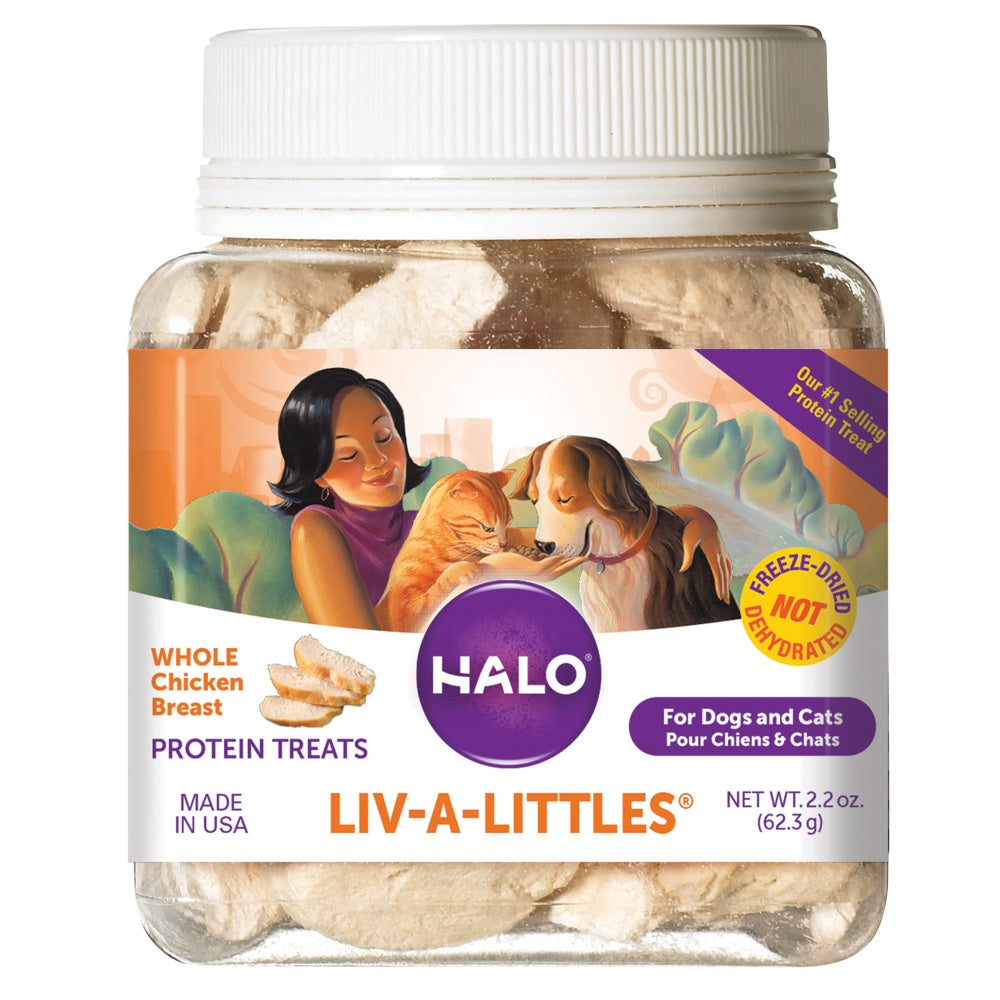 Halo Liv-a-Littles Freeze Dried Whole Chicken Dog and Cat Treats