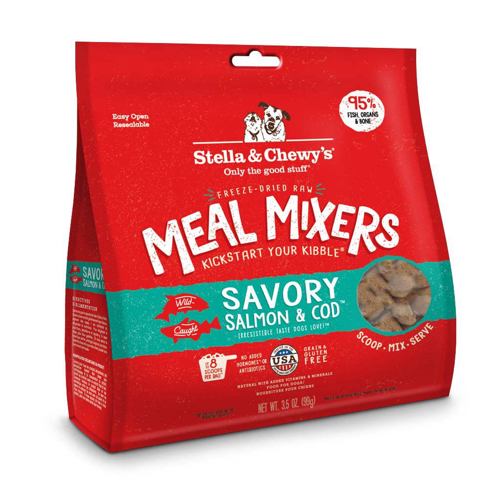 <b>Stella & Chewy's</b> Freeze Dried Raw Savory Salmon & Cod Meal Mixers Grain Free Dog Food Topper