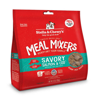 <b>Stella & Chewy's</b> Freeze Dried Raw Savory Salmon & Cod Meal Mixers Grain Free Dog Food Topper