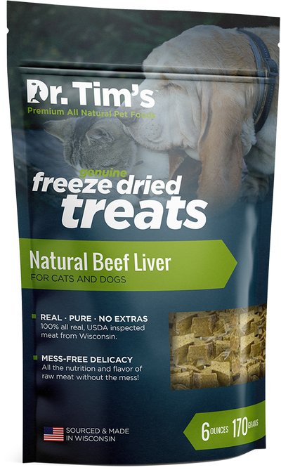 Dr. Tim's Freeze Dried Natural Beef Liver Dog and Cat Treats