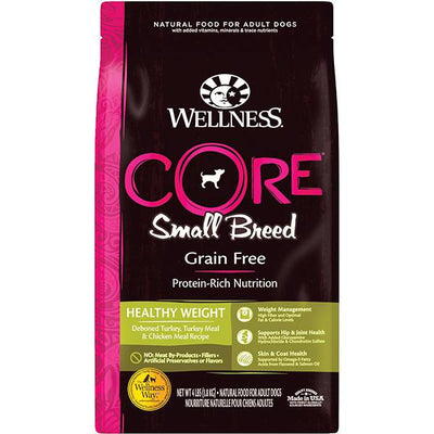 <b>Wellness Core</b> Grain-Free Original Dry Food For Dogs - Small Breed Healthy Weight -Turkey & Chicken Recipe