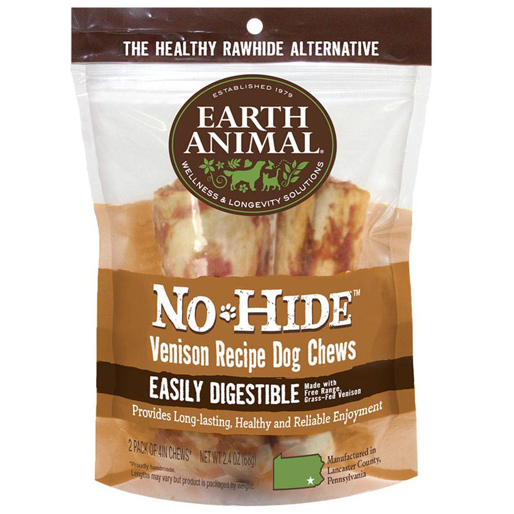 <b>Earth Animal</b> No-Hide Venison Recipe Dog Chews - 2 Pack