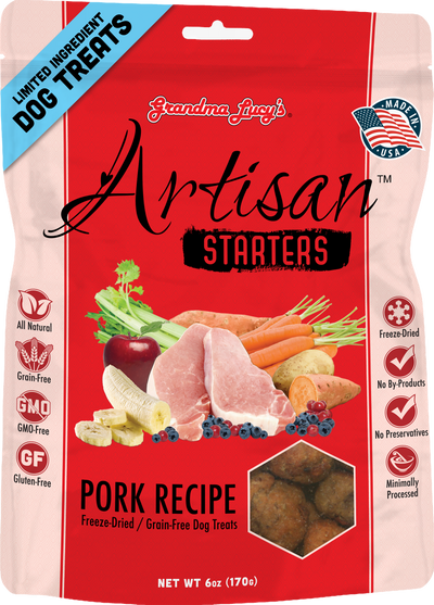 Grandma Lucy's Artisan Starters Pork Recipe Freeze Dried Dog Treats