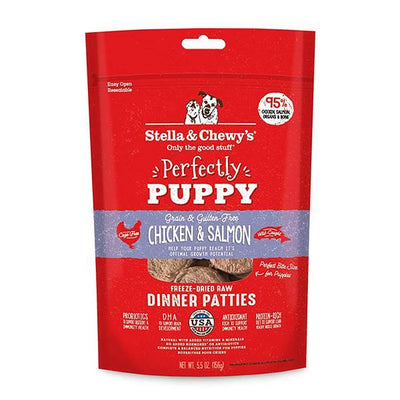 <b>Stella & Chewy's</b> Perfectly Puppy Freeze Dried Raw Chicken and Salmon Dinner Patties Grain Free Dog Food