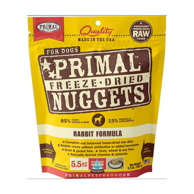 <b>Primal</b> Freeze Dried Nuggets Grain Free Rabbit Formula Dog Food