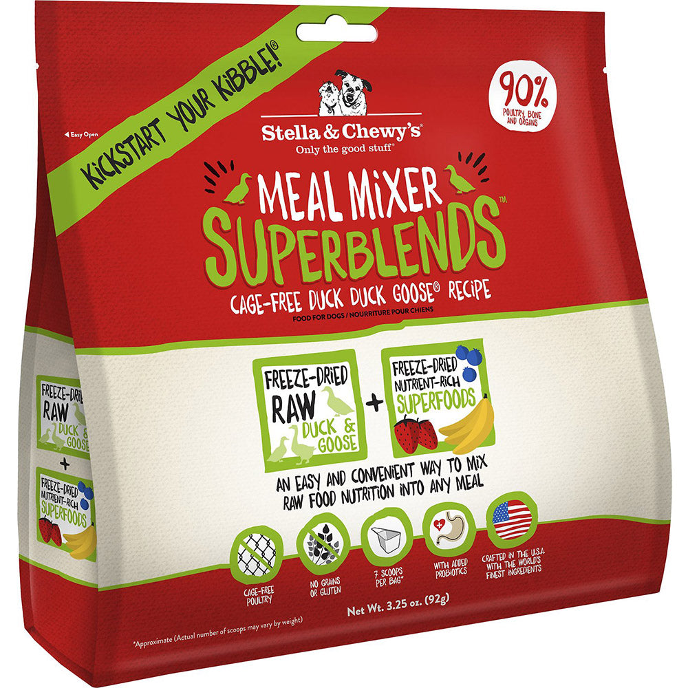 <b>Stella & Chewy's</b> Freeze Dried Raw Cage-Free Duck Duck Goose Meal Mixer SuperBlends Grain Free Dog Food Topper