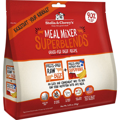 <b>Stella & Chewy's</b> Freeze Dried Raw Grass Fed Beef Meal Mixer SuperBlends Grain Free Dog Food Topper