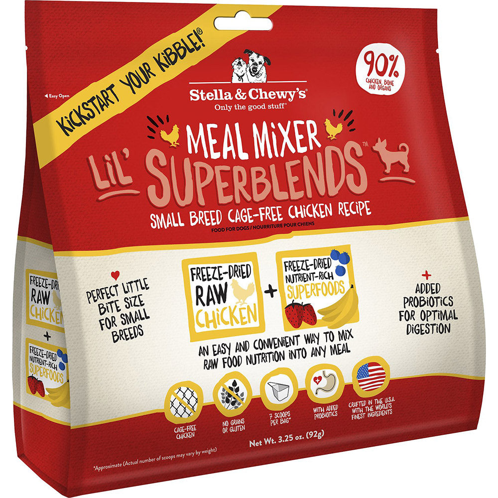 <b>Stella & Chewy's</b> Meal Mixer Lil' SuperBlends Small Breed Grain Free Chicken Recipe Freeze Dried Raw Dog Food Topper