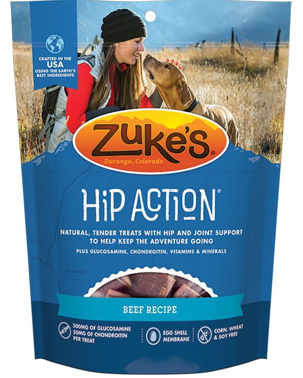 Zukes Hip Action Beef Dog Treats with Glucosamine and Chondroitin