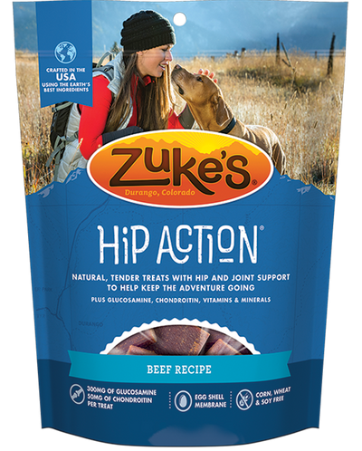 Zukes Hip Action Beef Dog Treats with Glucosamine and Chondroitin