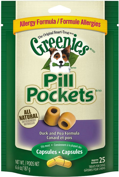 Greenies Pill Pockets Canine Roasted Duck & Pea Allergy Formula Dog Treats