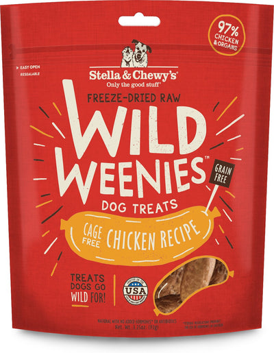 <b> Stella & Chewy's</b> Chicken Wild Weenies Freeze Dried Raw Dog Treats