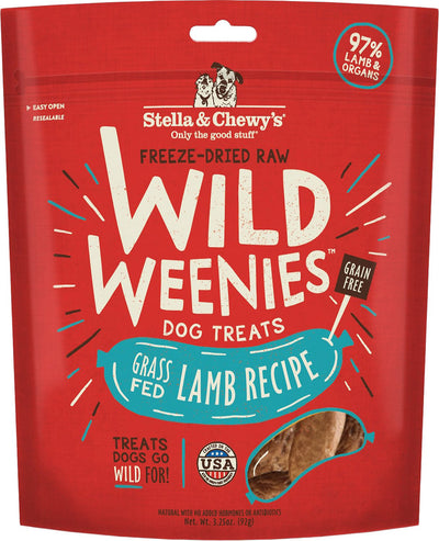 <b> Stella & Chewy's</b> Lamb Wild Weenies Freeze Dried Raw Dog Treats, 3.25 Oz Bag