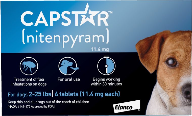 Capstar Flea Tablets for Dogs 2-25 lbs, 6 Count