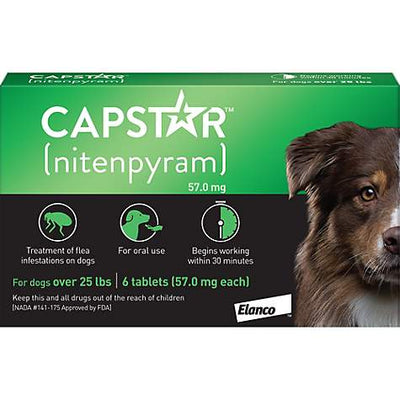 Capstar Flea Tablets for Dogs Over 25lbs, 6 Count