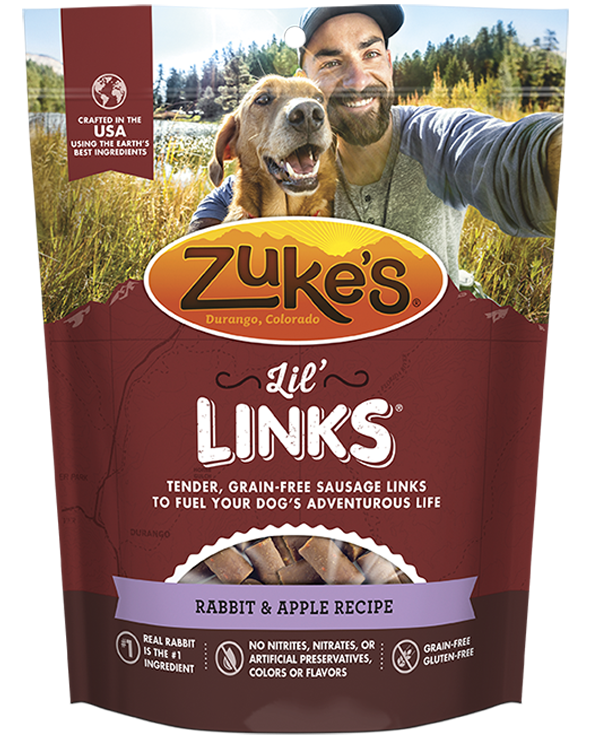 Zukes Lil' Links Grain Free Rabbit and Apple Recipe for Dogs