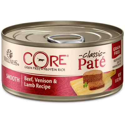 Wellness CORE Natural Grain Free Beef, Venison and Lamb Smooth Pate Wet Canned Cat Food