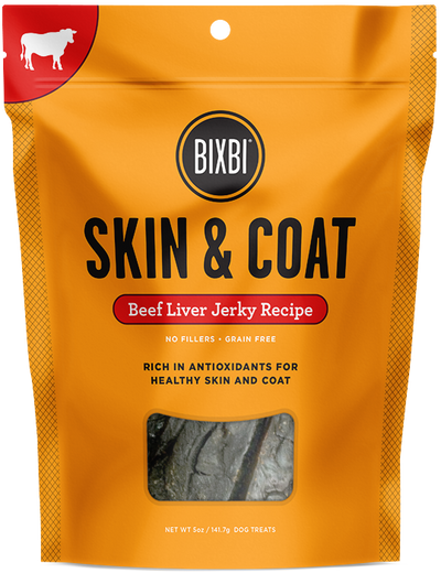 Bixbi Skin and Coat Beef Liver Jerky Dog Treats
