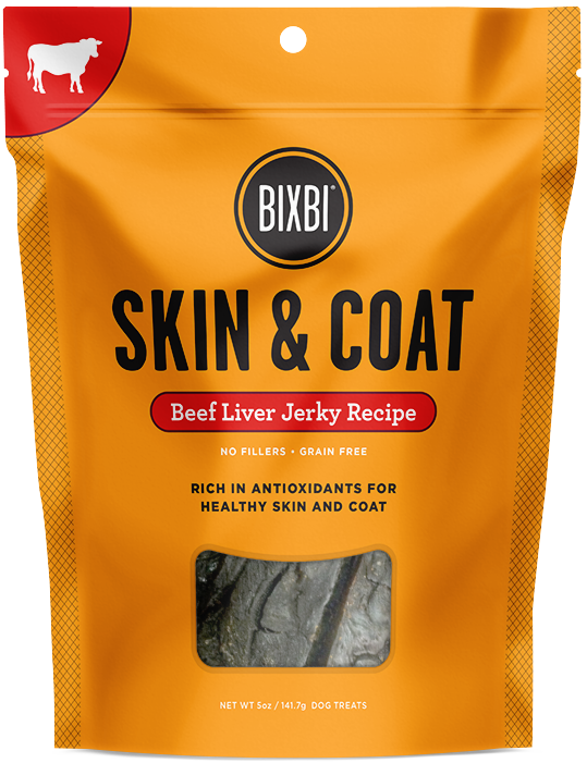 Bixbi Skin and Coat Beef Liver Jerky Dog Treats