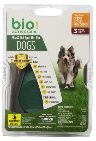 Bio Spot Active Care Flea and Tick Spot for Medium Dogs