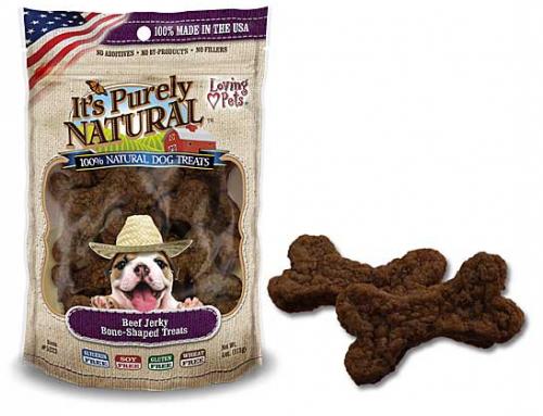 Loving Pets It's Purely Natural Beef Jerky Bone Shaped Dog Treats