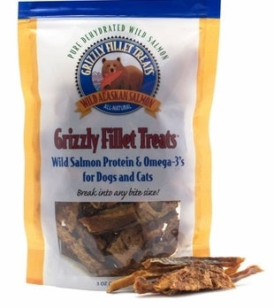 Grizzly Pure Dehydrated Wild Salmon Fillet Treats for Dogs and Cats