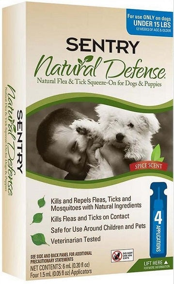 Sentry Natural Defense Flea & Tick Squeeze-On for Dogs