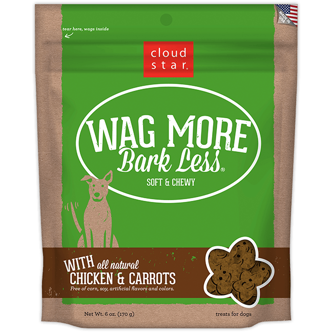 Cloud Star Wag More Bark Less Soft and Chewy Chicken and Carrots Dog Treats
