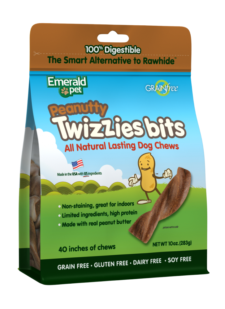 Emerald Pet Grain Free Peanutty Twizzies Bits Dog Treats