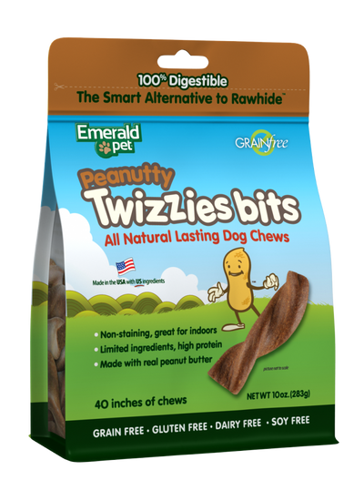 Emerald Pet Grain Free Peanutty Twizzies Bits Dog Treats