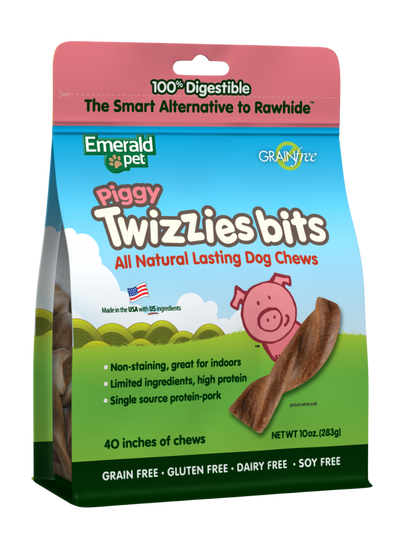 Emerald Pet Grain Free Piggy Twizzies Bits Dog Treats
