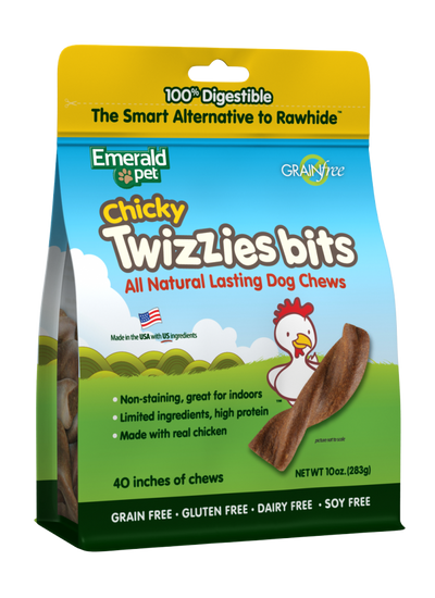 Emerald Pet Chicky Twizzies Bits Dog Treats