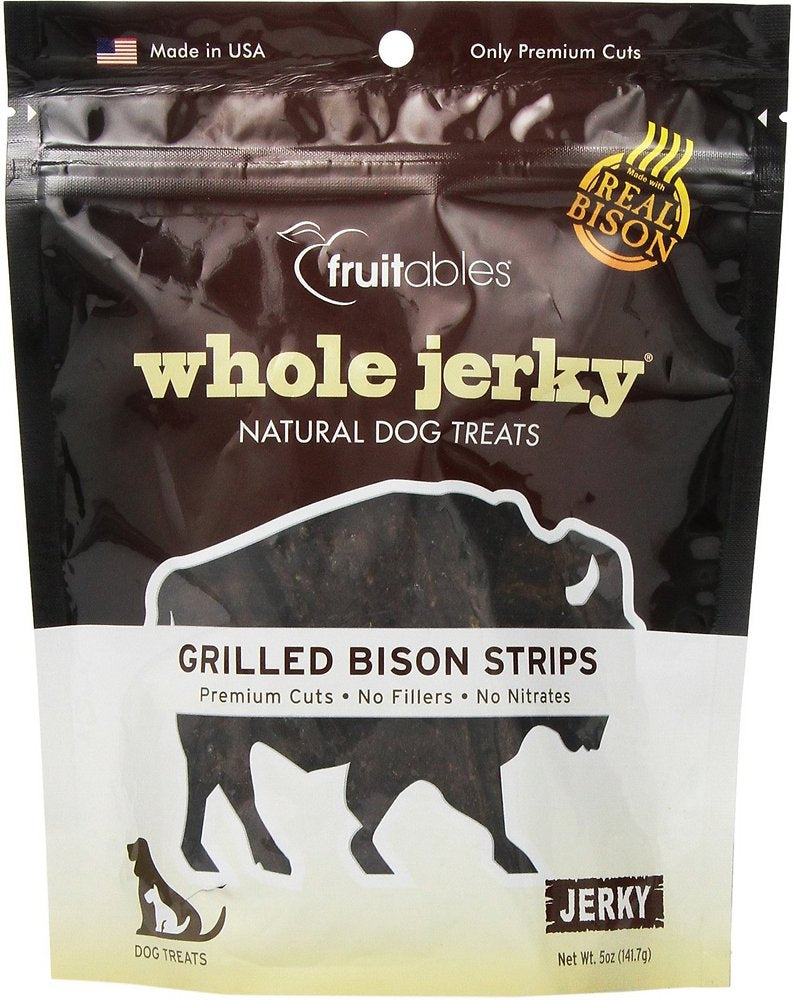 Fruitables Whole Jerky Grilled Bison Strips Dog Treats
