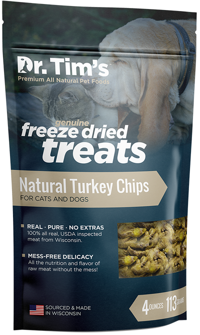 Dr. Tim's Freeze Dried Natural Turkey Chips Dog and Cat Treats