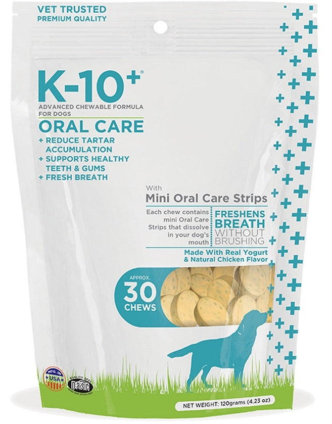 K-10+ Advanced Chewable Grain Free Oral Care Formula for Dogs