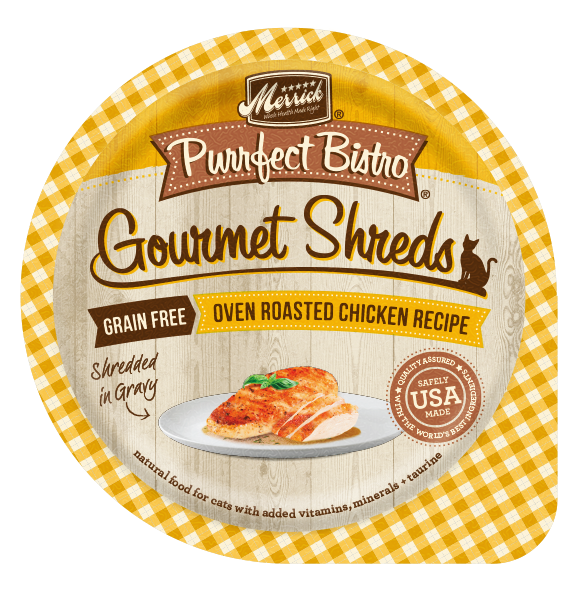 Merrick Purrfect Bistro Gourmet Shreds Grain Free Roasted Chicken Recipe Cat Food Tray