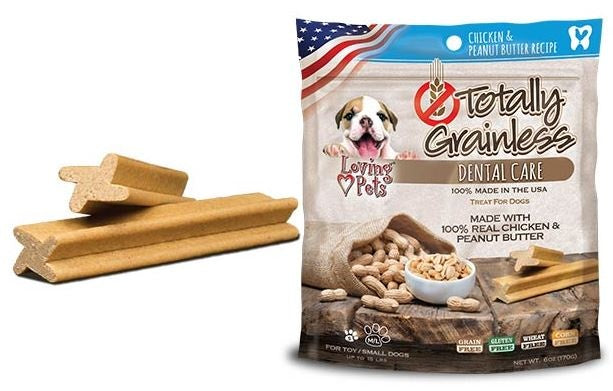 Loving Pets Totally Grainless Grain Free Chicken and Peanut Butter Recipe Dental Care Dog Treats