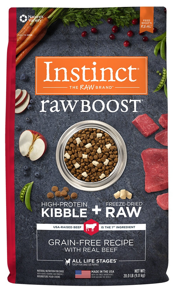 Nature's Variety Instinct Raw Boost Grain Free Recipe with Real Beef Natural Dry Dog Food