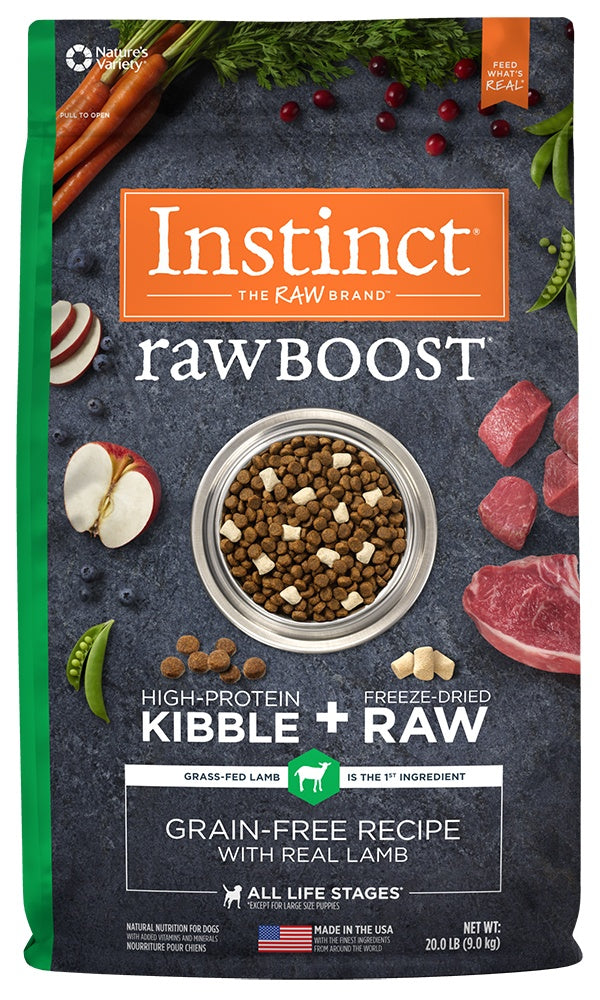 Nature's Variety Instinct Raw Boost Grain Free Recipe with Real Lamb Natural Dry Dog Food
