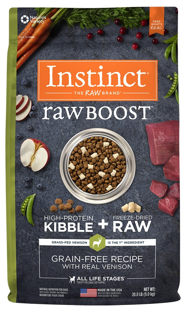 Nature's Variety Instinct Raw Boost Grain Free Recipe with Real Venison Natural Dry Dog Food